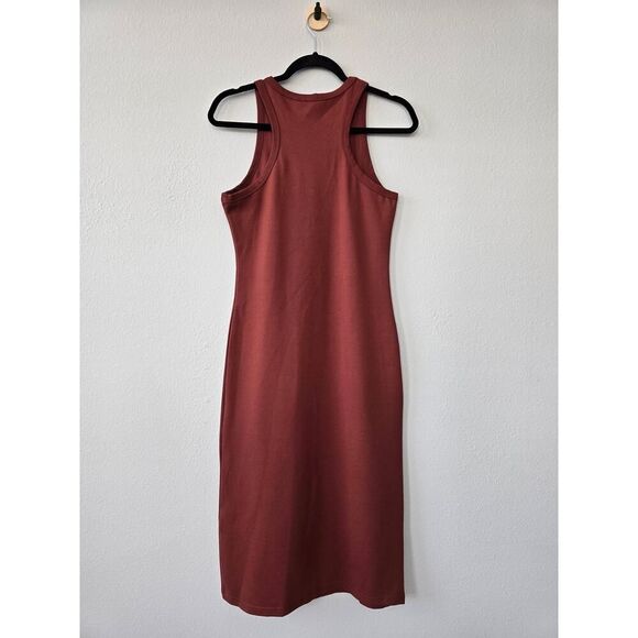 RD Style Racerback Midi Dress Size S Brick Red Bodycon Minimalist Streetwear - Picture 2 of 6